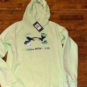 NWT Youth large Under Armour light green hoodie